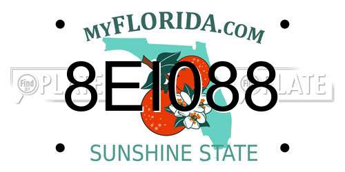 8EI088 Florida License Plate