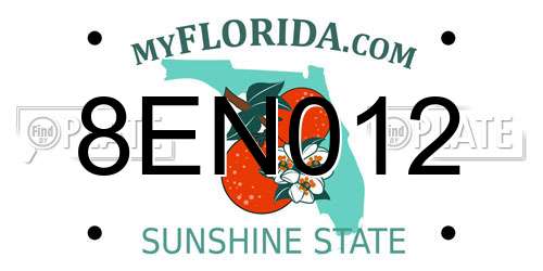 8EN012 Florida License Plate