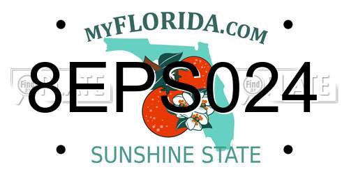 8EPS024 Florida License Plate