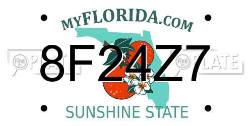 8F24Z7 Florida License Plate
