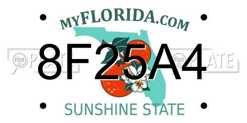 8F25A4 Florida License Plate