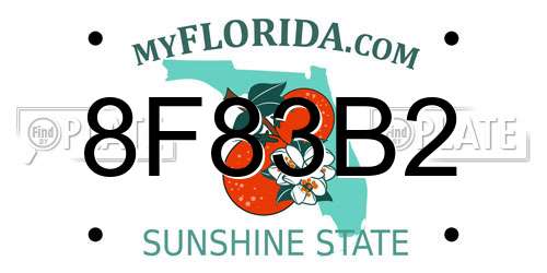 8F83B2 Florida License Plate
