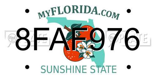 8FAF976 Florida License Plate