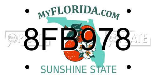 8FB978 Florida License Plate