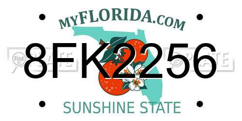 8FK2256 Florida License Plate