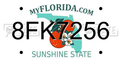 8FK7256 Florida License Plate