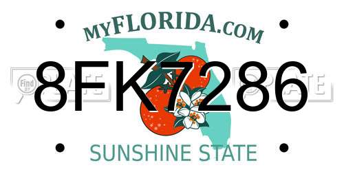 8FK7286 Florida License Plate
