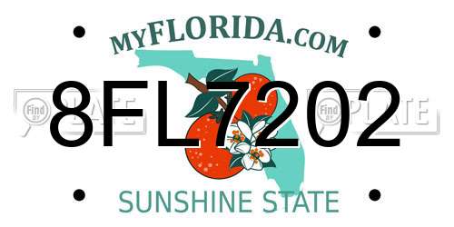 8FL7202 Florida License Plate