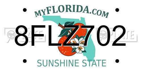 8FLZ702 Florida License Plate