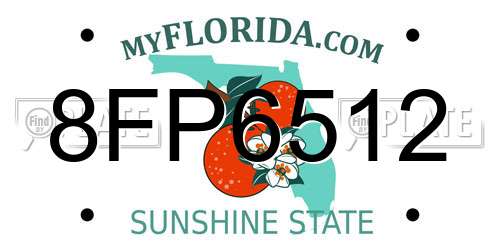 8FP6512 Florida License Plate