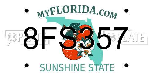 8FS357 Florida License Plate