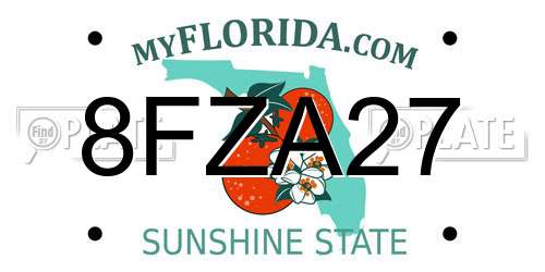 8FZA27 Florida License Plate