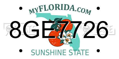 8GE7726 Florida License Plate