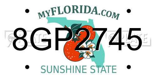 8GP2745 Florida License Plate