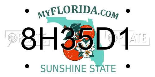 8H35D1 Florida License Plate