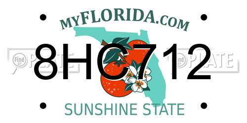 8HC712 Florida License Plate