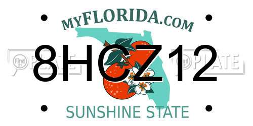 8HCZ12 Florida License Plate