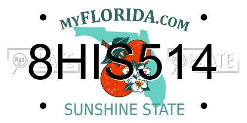 8HIS514 Florida License Plate