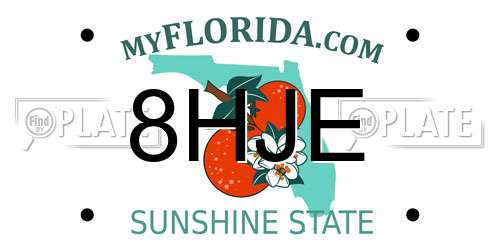 8HJE Florida License Plate