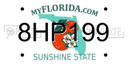 8HP199 Florida License Plate