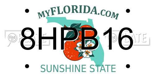 8HPB16 Florida License Plate