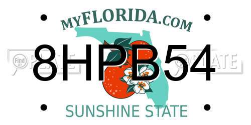 8HPB54 Florida License Plate