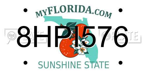 8HPI576 Florida License Plate