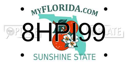 8HPI99 Florida License Plate