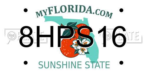 8HPS16 Florida License Plate