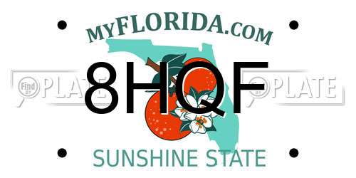8HQF Florida License Plate