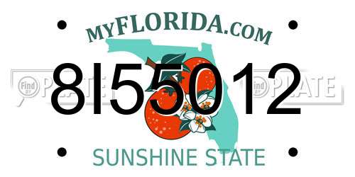 8I55012 Florida License Plate