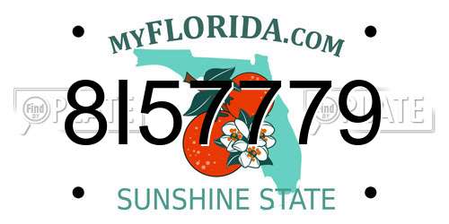 8I57779 Florida License Plate
