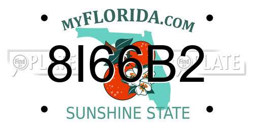 8I66B2 Florida License Plate