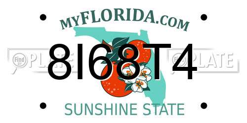 8I68T4 Florida License Plate