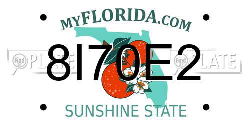 8I70E2 Florida License Plate