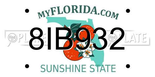 8IB932 Florida License Plate