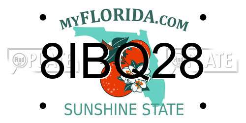 8IBQ28 Florida License Plate
