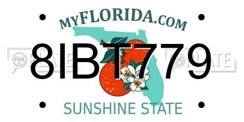 8IBT779 Florida License Plate