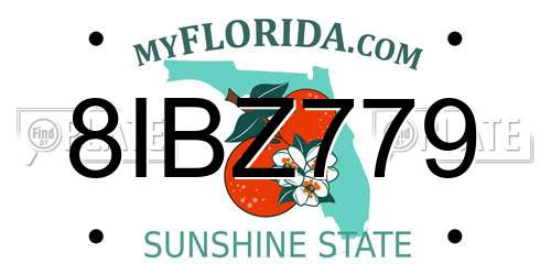 8IBZ779 Florida License Plate