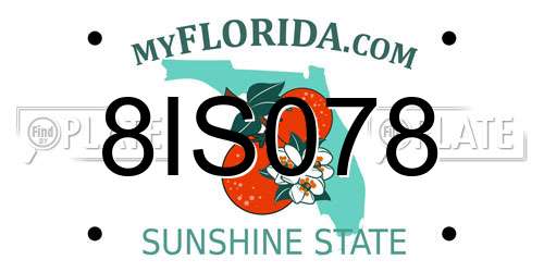 8IS078 Florida License Plate