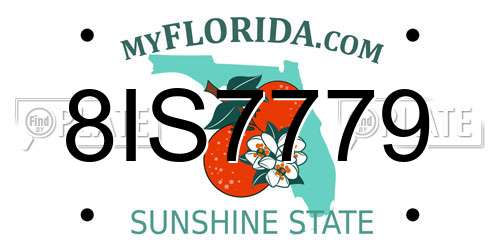 8IS7779 Florida License Plate