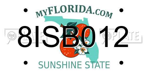 8ISB012 Florida License Plate
