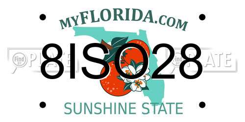 8ISO28 Florida License Plate