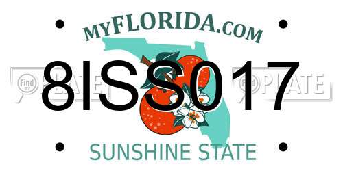 8ISS017 Florida License Plate