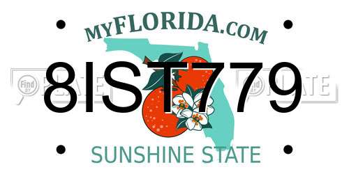 8IST779 Florida License Plate