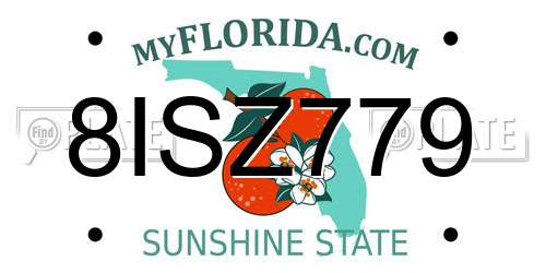 8ISZ779 Florida License Plate