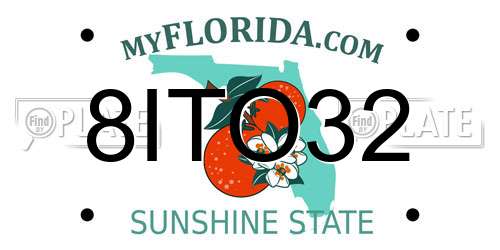 8ITO32 Florida License Plate