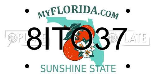 8ITO37 Florida License Plate