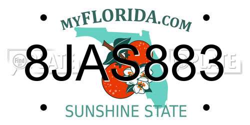 8JAS883 Florida License Plate
