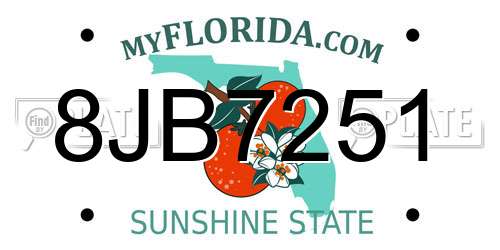 8JB7251 Florida License Plate